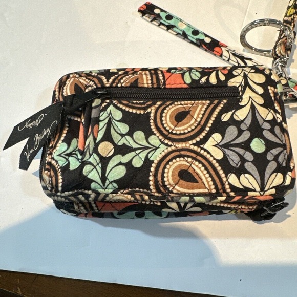 Vera Bradley Paisley Pink Wristlet Wallet Floral W/ Crossbody Strap 7 Card Cap‎ - Picture 4 of 9